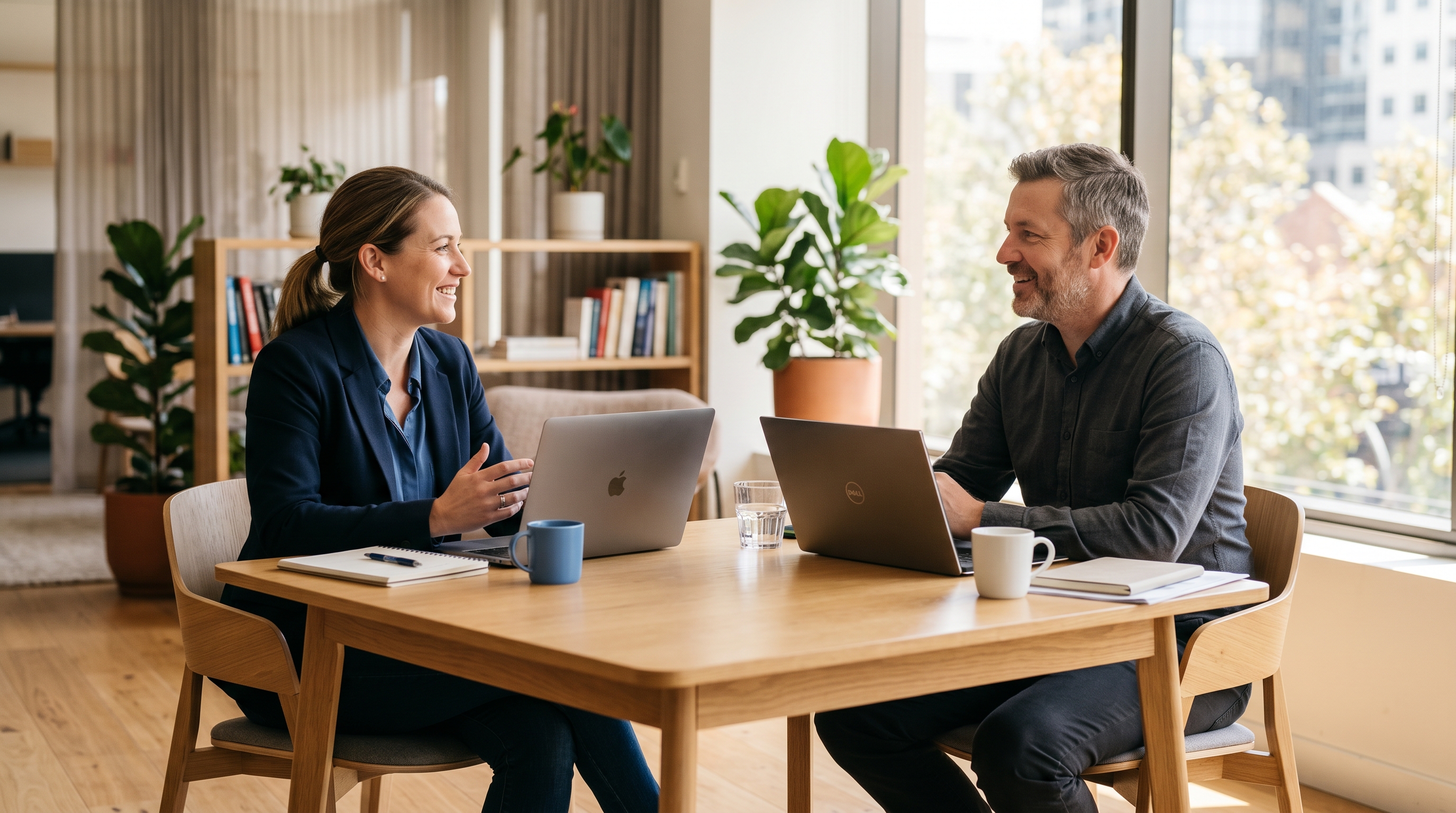 Two professionals in a consultation